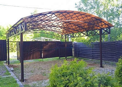 Навес для двух автомобилей 8*6*2,2 м из поликарбоната