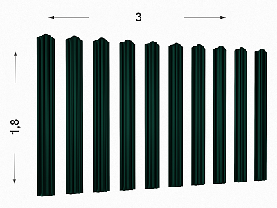 Откатные ворота из евроштакетника 1,8х3 м