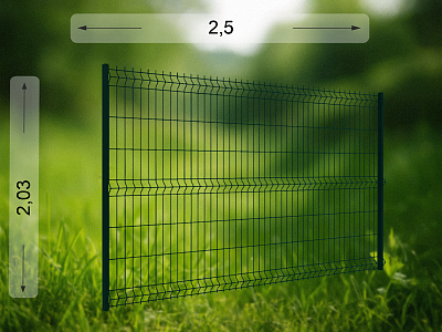 3D панель 2.5×2.03 м RAL 6005