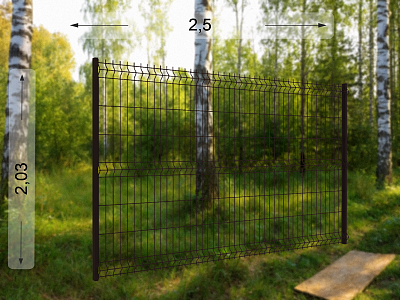3D панель  2.5×2.03 м оцинкованная (без покрытия)