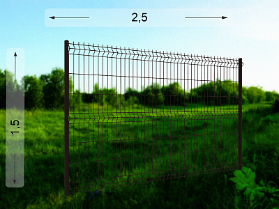 3D панель  2.5×1.5 м оцинкованная RAL 8017