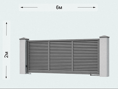 Откатные ворота жалюзи 6000×2000 мм