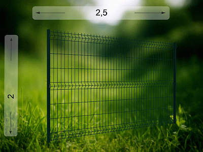 3D панель  2.5×2.0 м оцинкованная RAL 6005