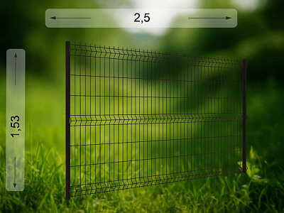 3D панель  2.5×1.53 м оцинкованная RAL 8017