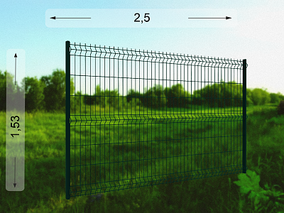 3D панель 2.5×1.53 м RAL 6005